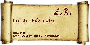 Leicht Károly névjegykártya